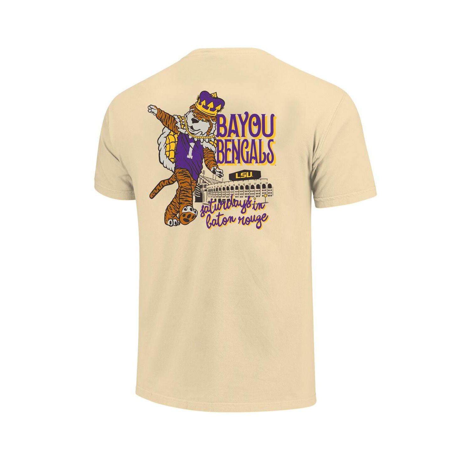 Big Boys and Girls Cream LSU Tigers Hyperlocal Comfort Colors T-Shirt