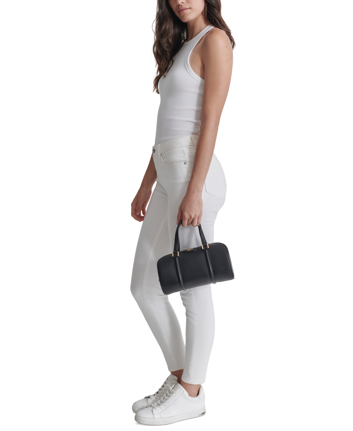 Dkny Cedar Mini Leather Satchel In Blk,gold | ModeSens