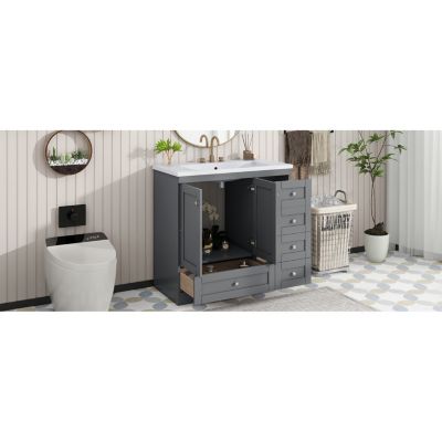Streamdale 36" Shaker Bathroom Vanity with Sink & Soft-Close Storage