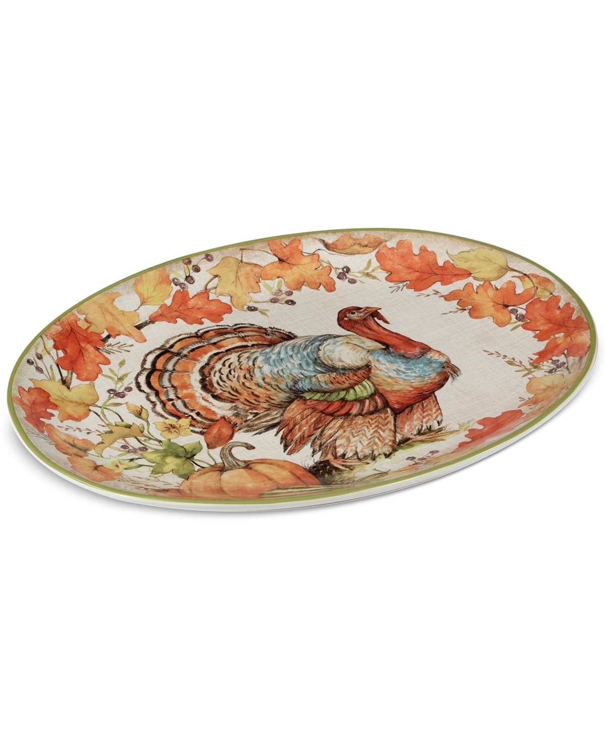 Certified International Autumn Breeze Oval Turkey Platter In Micscellan