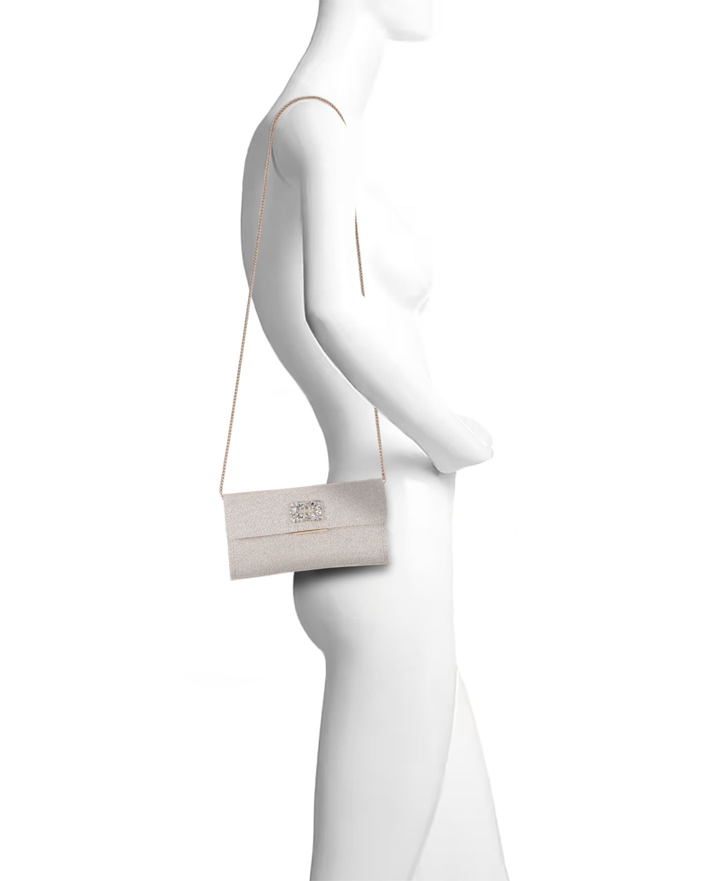Женский клатч Jewel Badgley Mischka Sarah Slim Envelope Clutch With Brooch, цвет: Золотой — фото 3