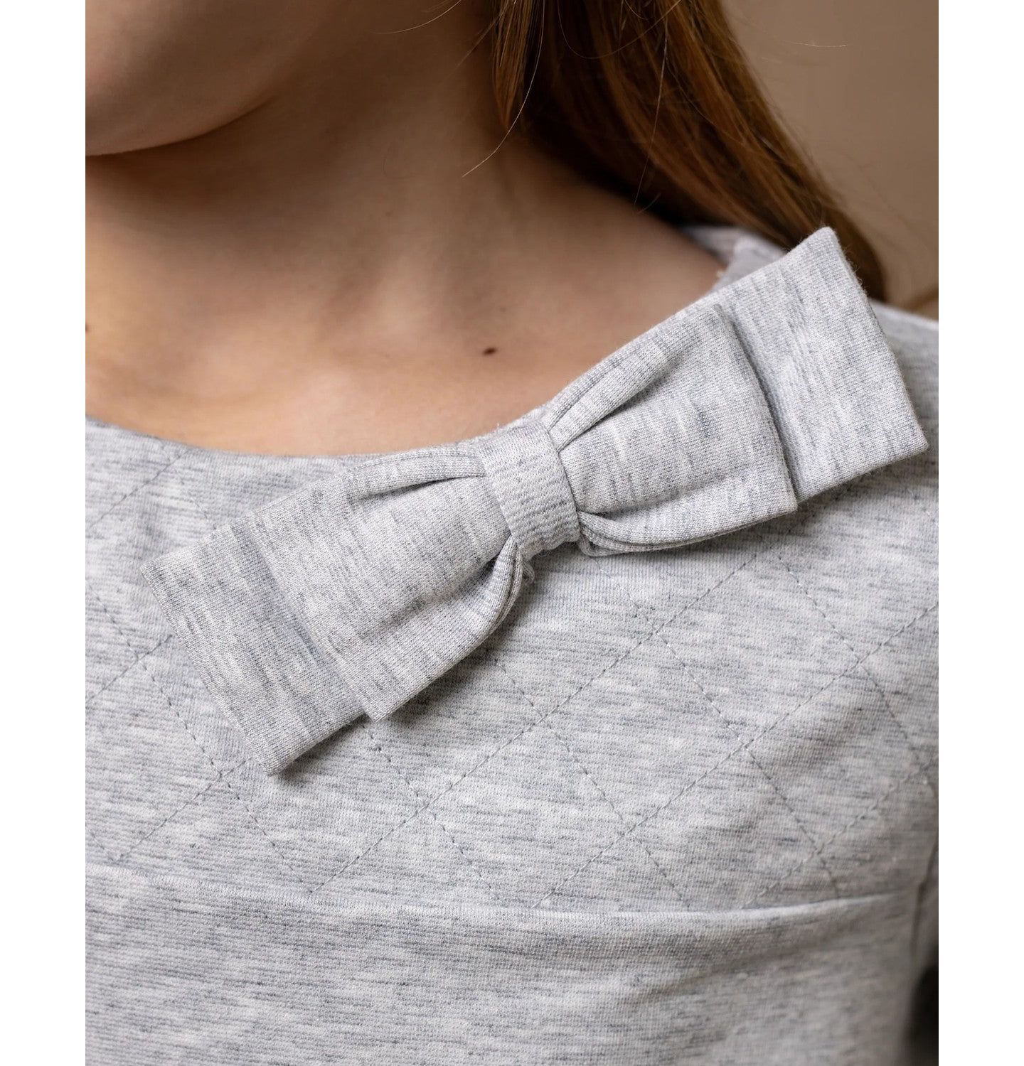 Платье Hope & Henry Long Sleeve Quilted Ponte Riding для девочек-малышей, цвет: Серый меланжевый — фото 5