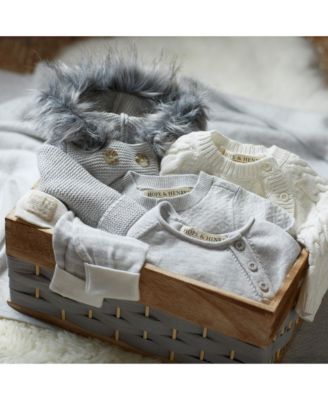 Baby Long Sleeve Button Front Hooded Sweater