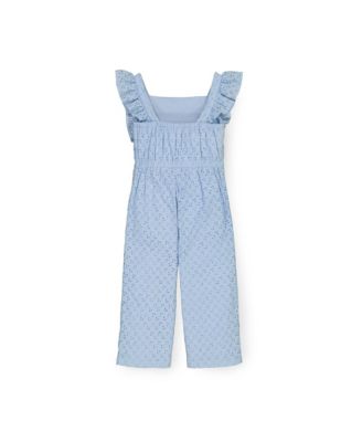 Baby Girls Wide Leg Short Ruffle Sleeve Jumpsuit