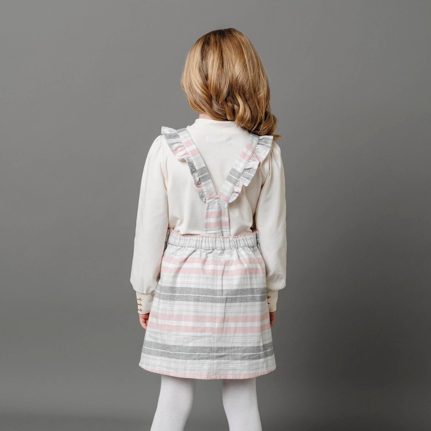 Little Girls Hope and Henry Organic Cotton Sleeveless Ruffle Strap Skirtall