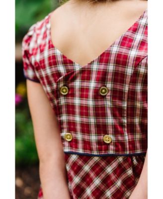 Baby Girls Short Sleeve Button Back Schoolgirl Dress