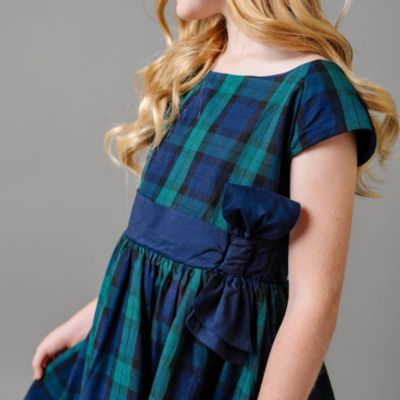 Big Girls Cap Sleeve Party Dress with Bow Sash