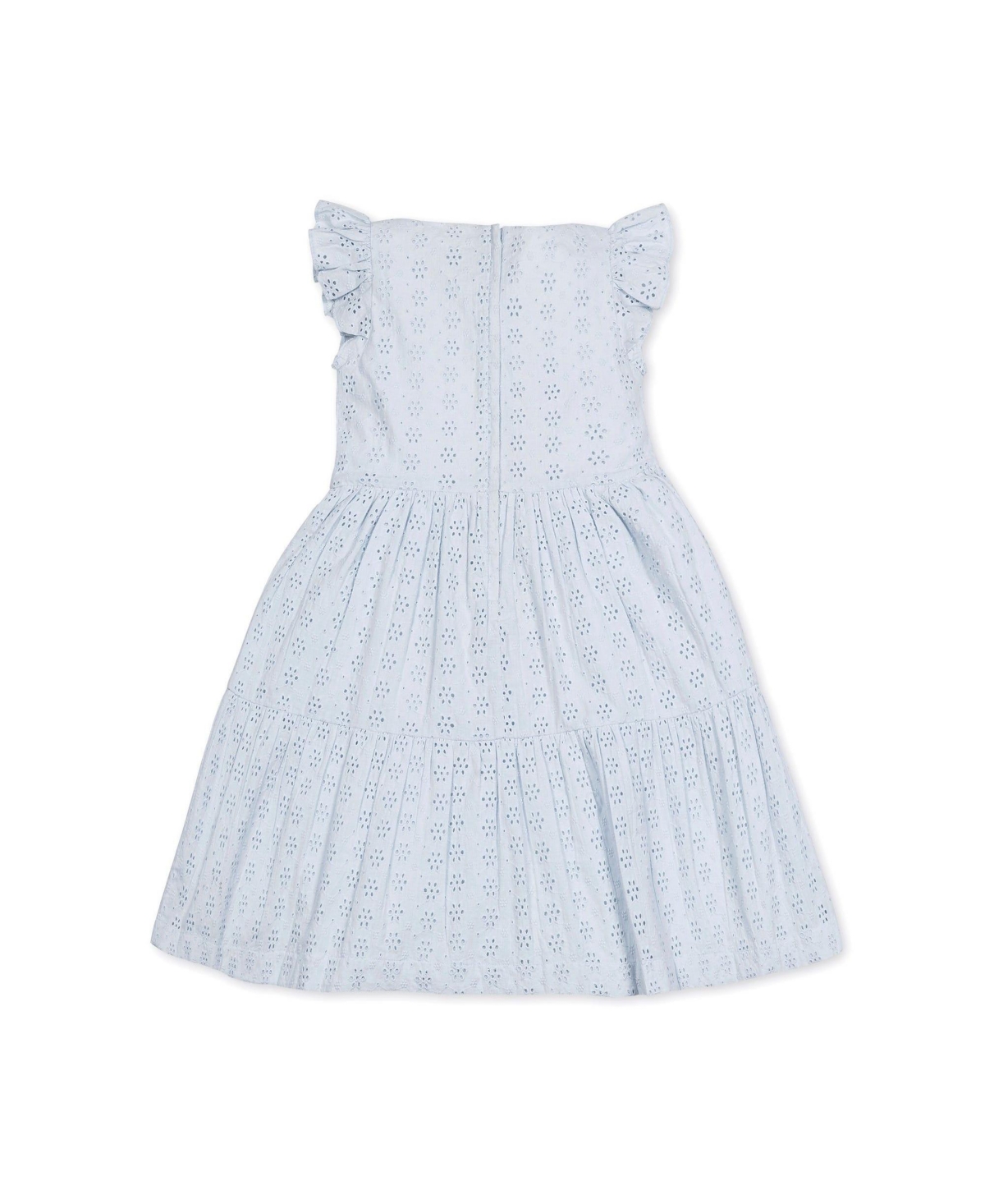 Hope & Henry Little Girls Flutter Sleeve Tiered Eyelet Dress