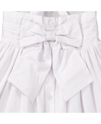 Girls' Sleeveless Special Occasion Sun Dress with Bow Back Detail and Embroidery, Toddler