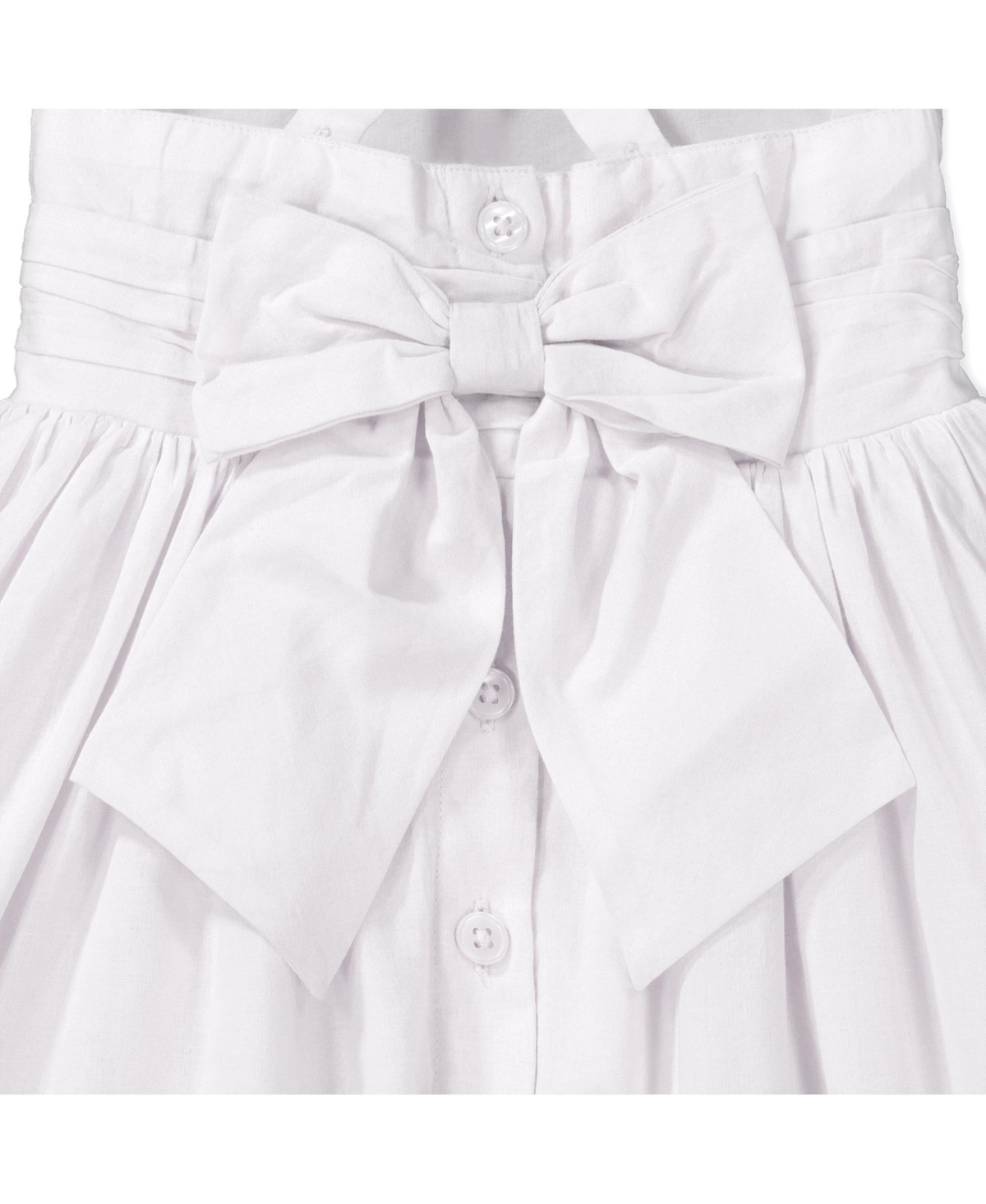 Hope & Henry Girls' Sleeveless Special Occasion Sun Dress with Bow Back Detail and Embroidery, Toddler