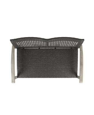 Streamdale Hampton Wicker Loveseat Handwoven Wicker, Acacia Wood Frame