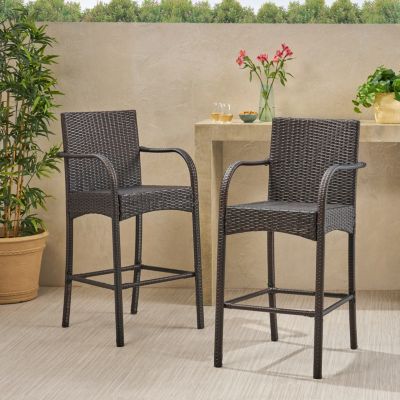 Streamdale Cascada Outdoor Wicker Barstools (Set Of 2)