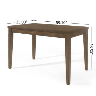 Farmhouse Counter Height Dining Table, Antique Brown, 59.1"W X 36.5"H