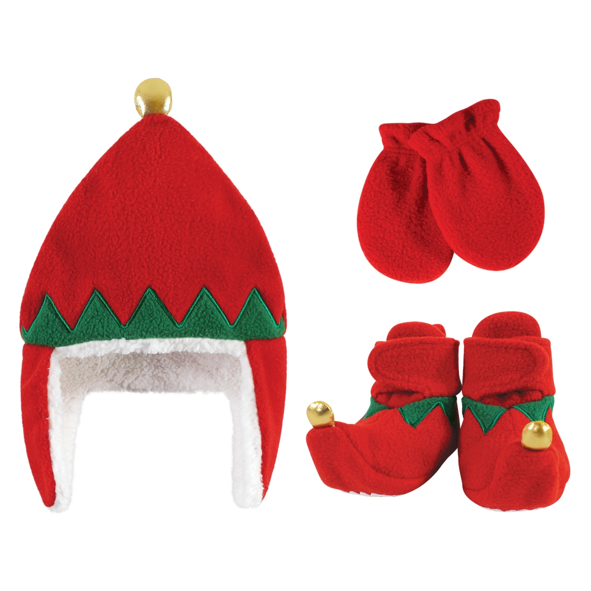 Hudson Baby Baby Boys 6Pc Trapper Hat, Mitten and Bootie Set, Blue Elephant Giraffe
