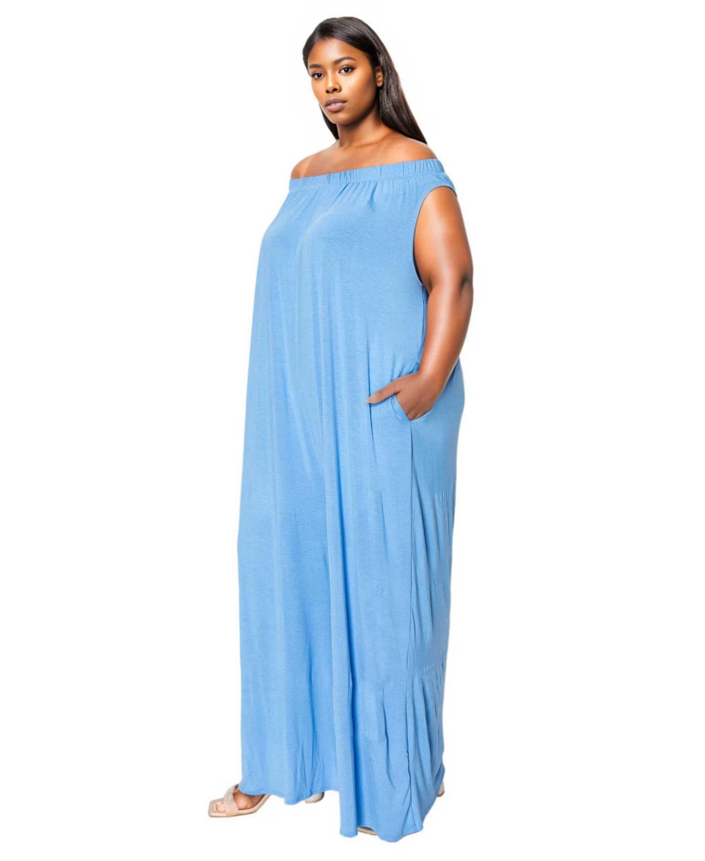 Женский комбинезон L I V D Plus Size Olson Wide Leg Pocket Jumpsuit, цвет: Синий — фото 2