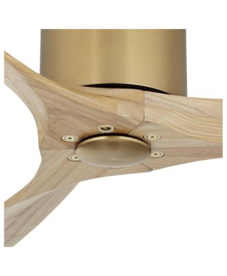 52" Windspun Modern Indoor Ceiling Fan 3 Blade Remote Control Soft Brass Finish Bedroom Living Room Hugger DC Motor