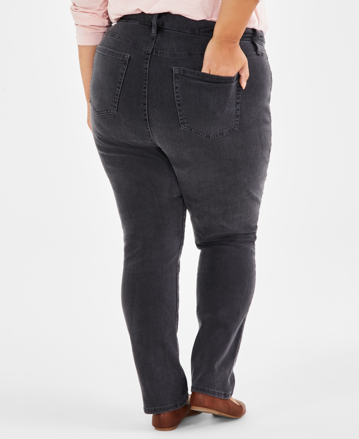 Style & Co Plus Size High-rise Straight-leg Jeans, Exclusively At Macy's In Multi