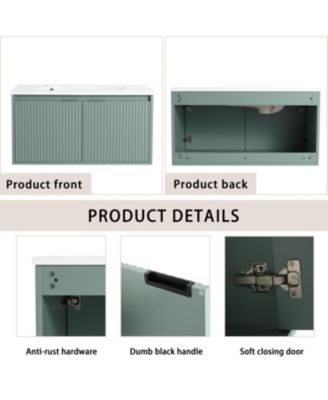 36" Floating Vanity with Drop-Shaped Resin Sink