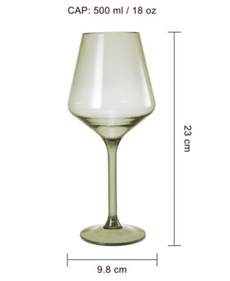 European Style Plastic Crystal Stemmed Wine Glasses Set of 6