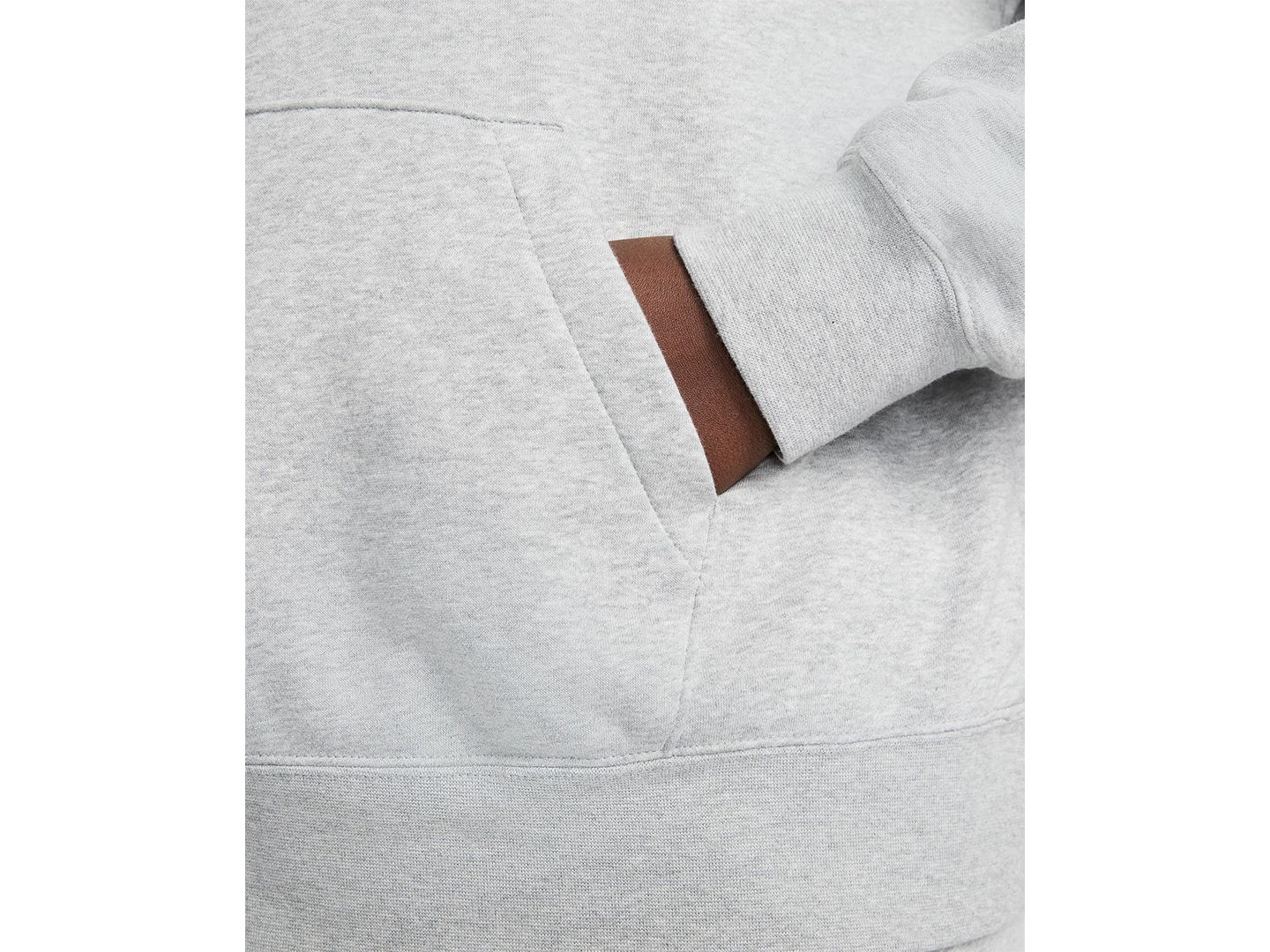 Женский свитшот Nike Plus Size Active Sportswear Club Hooded Fleece, цвет: Серый меланжевый / Белый — фото 4