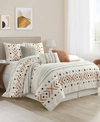 Olga Geometric 7-Pc. Comforter Set, King