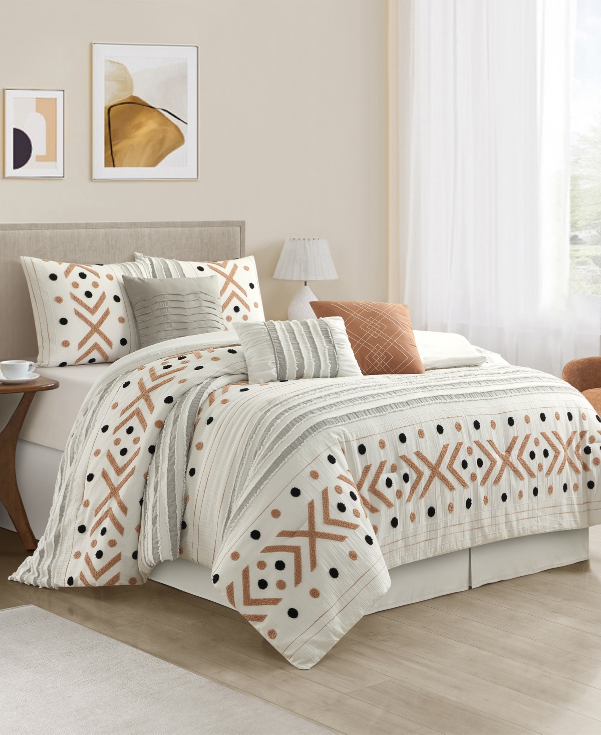 Stratford Park Olga Geometric 7-Pc. Comforter Set, King