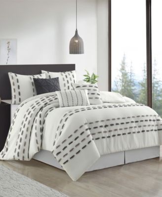 Crocus Stripe 7-Pc. Comforter Set, King