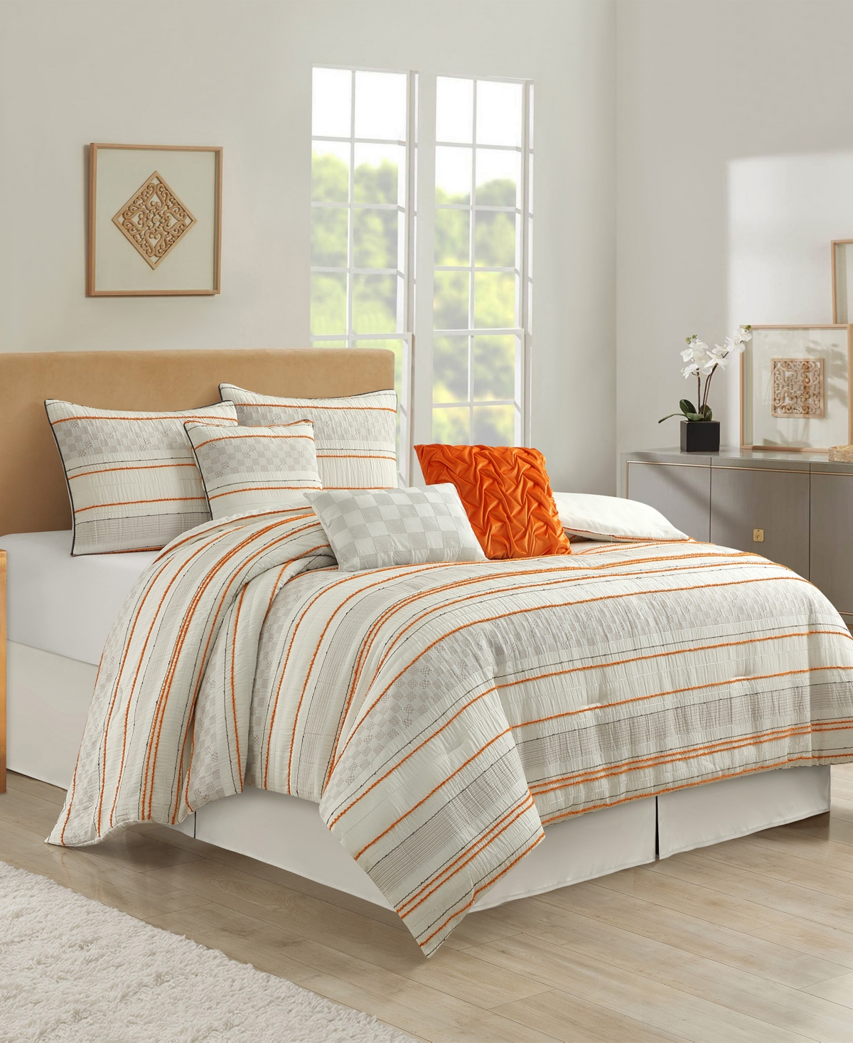 Stratford Park Klava Stripe 7-Pc. Comforter Set, California King