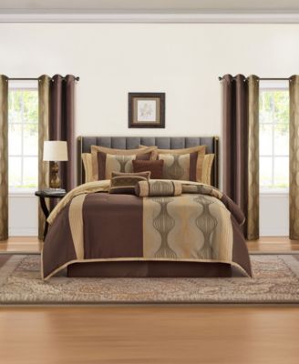 Kath Geometric 15-Pc. Comforter Set, Queen