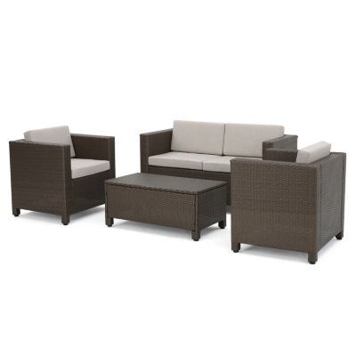 Streamdale 4-Piece Outdoor Sofa Set With Cushions And Coffee Table