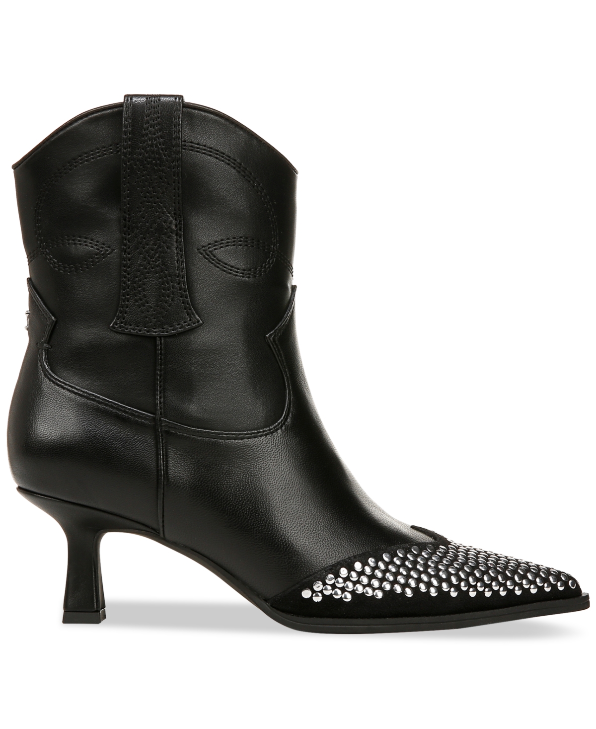 Circus Ny by Sam Edelman Women's Yolanda Metal-Studded Kitten-Heel Western Booties -Stud