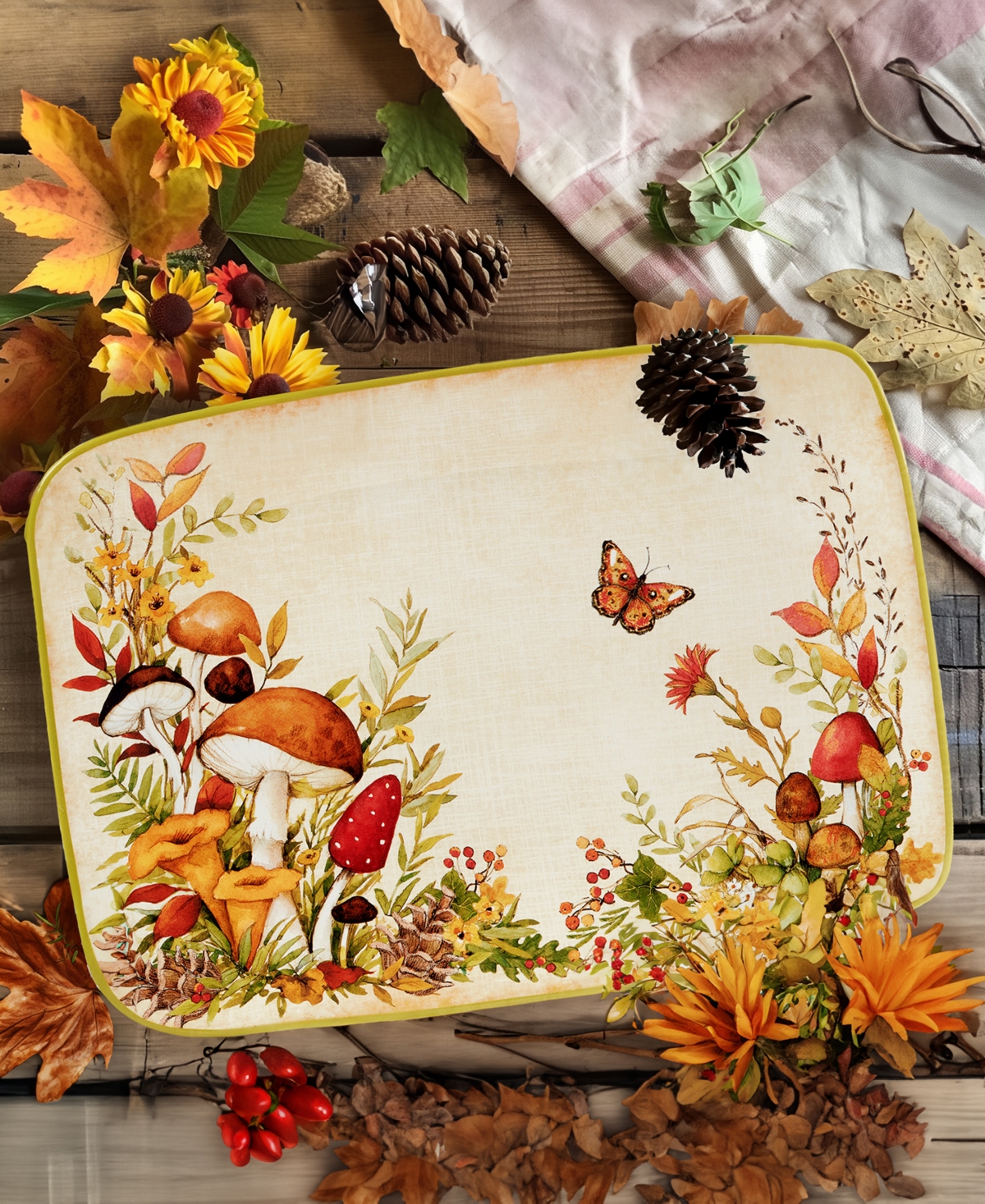 Certified International Woodland Critters Rectangular Platter In Micscellan