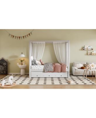 Streamdale Twin Canopy Platform Bed with Trundle and Storage