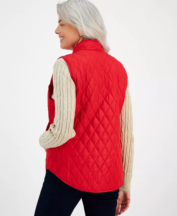 Women's Quilted Mock-Neck Vest - thumbnail 6
