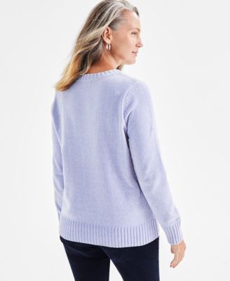 Petite Chenille Cable-Knit Sweater