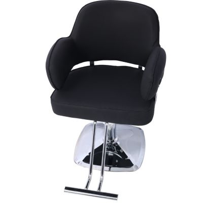 Wide Seat Hydraulic Barber Chair with Stainless Steel Footrest