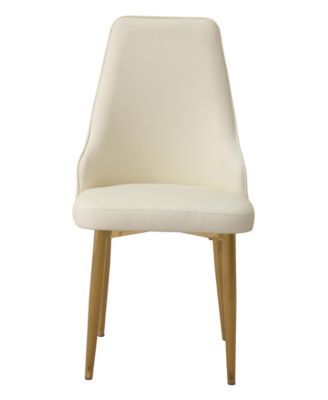  Elegant PU Leather Dining Chairs with Metal Legs (Set of 2