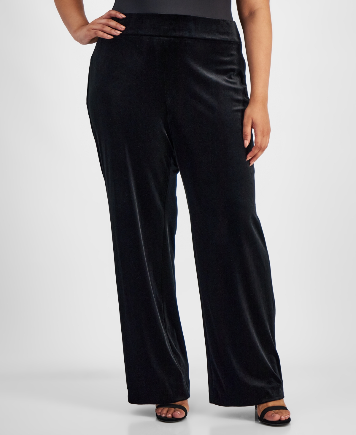 Anne Klein Plus Size Velour Pull-On Pants