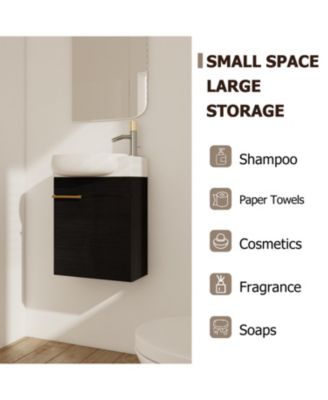 Streamdale Compact Wall-Mounted Vanity with Soft-Close Doors