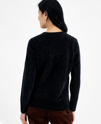 Women's Crewneck Chenille Long-Sleeve Sweater, Created for Macy's 
