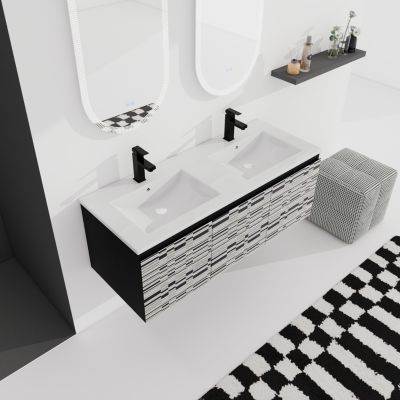 48'' Wall-Mounted Bathroom Vanity with Soft-Close Doors