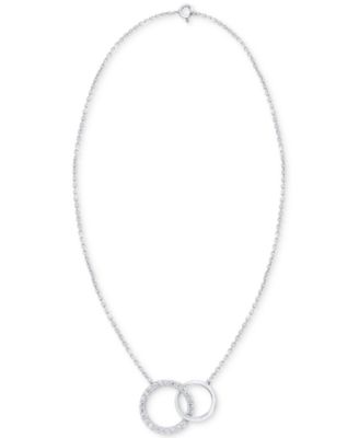 Diamond Interlocking Rings 18" Necklace (1/6 ct. t.w.) in Sterling Silver