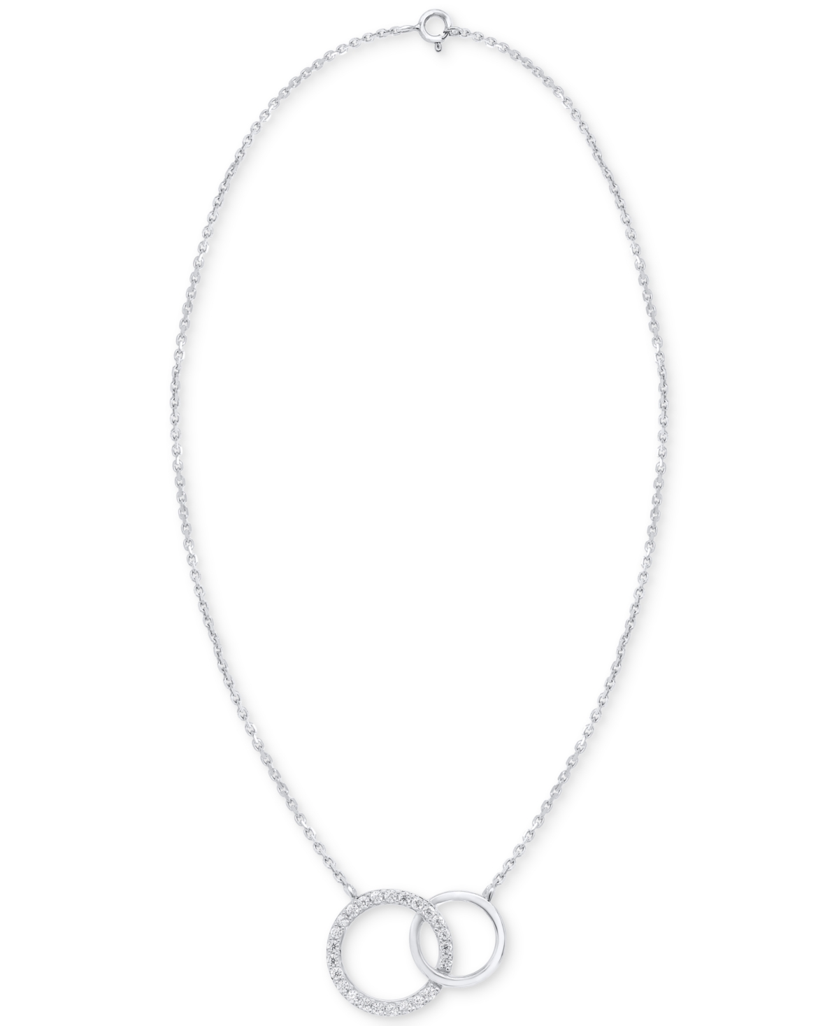 MACY'S DIAMOND INTERLOCKING RINGS 18" NECKLACE (1/6 CT. T.W.) IN STERLING SILVER 