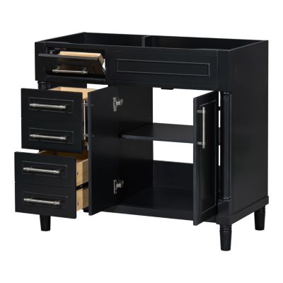 36" Solid Wood Freestanding Bathroom Vanity with Ample Storage