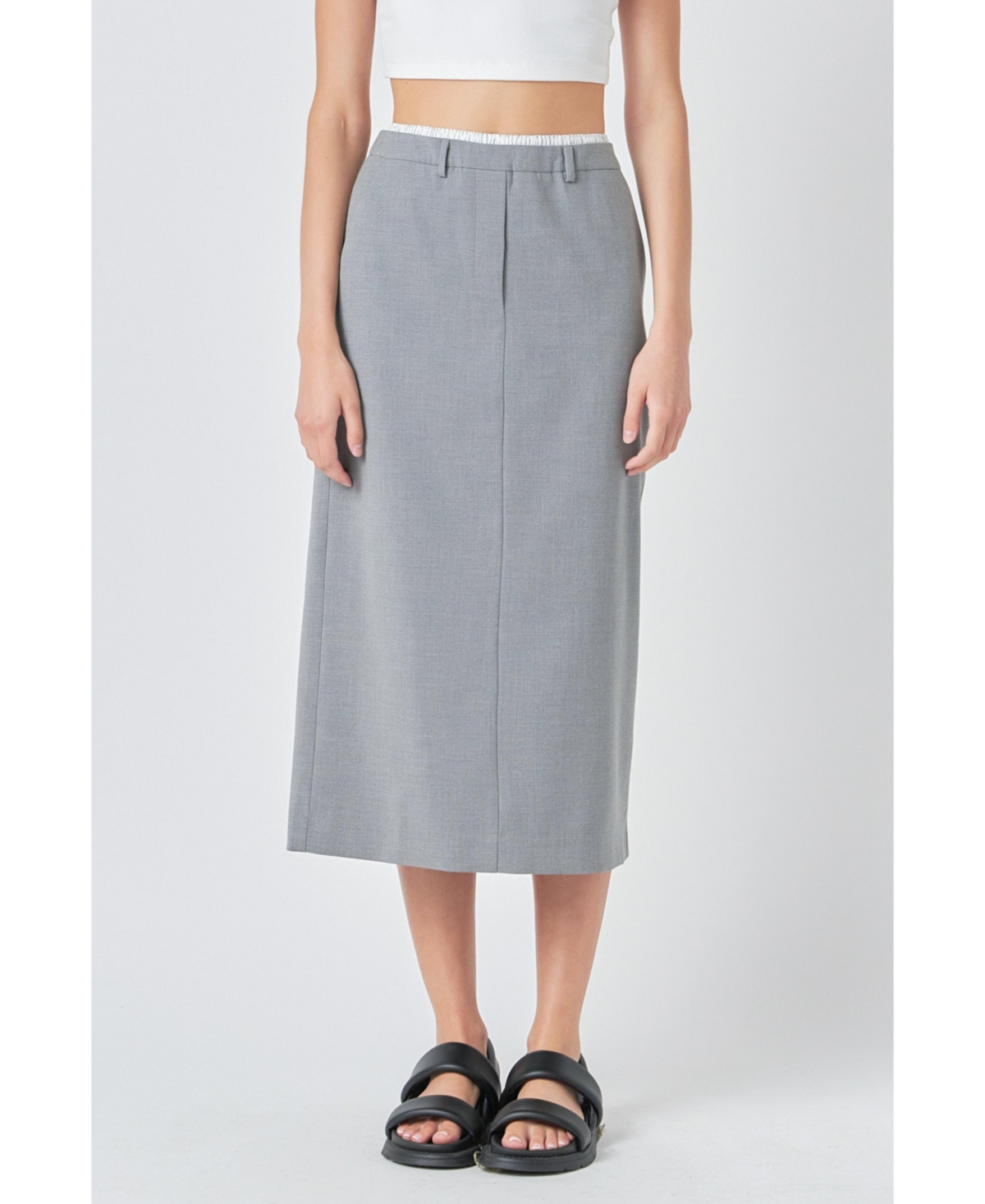 Grey Lab Women's Boxer Waist Maxi Skirt