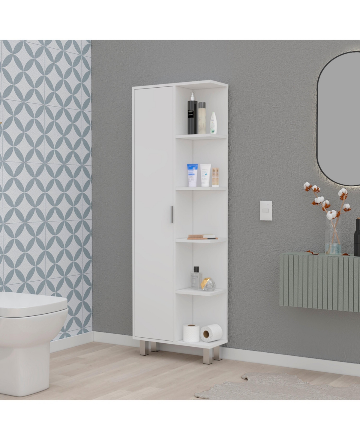 Randall Linen Cabinet - White