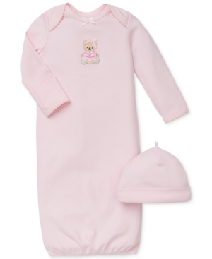 image of Little Me Baby Girls Sweet Bear Hat & Gown Set