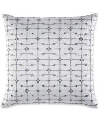 Metallic Beaded Decorative Pillow, 18" x 18"
