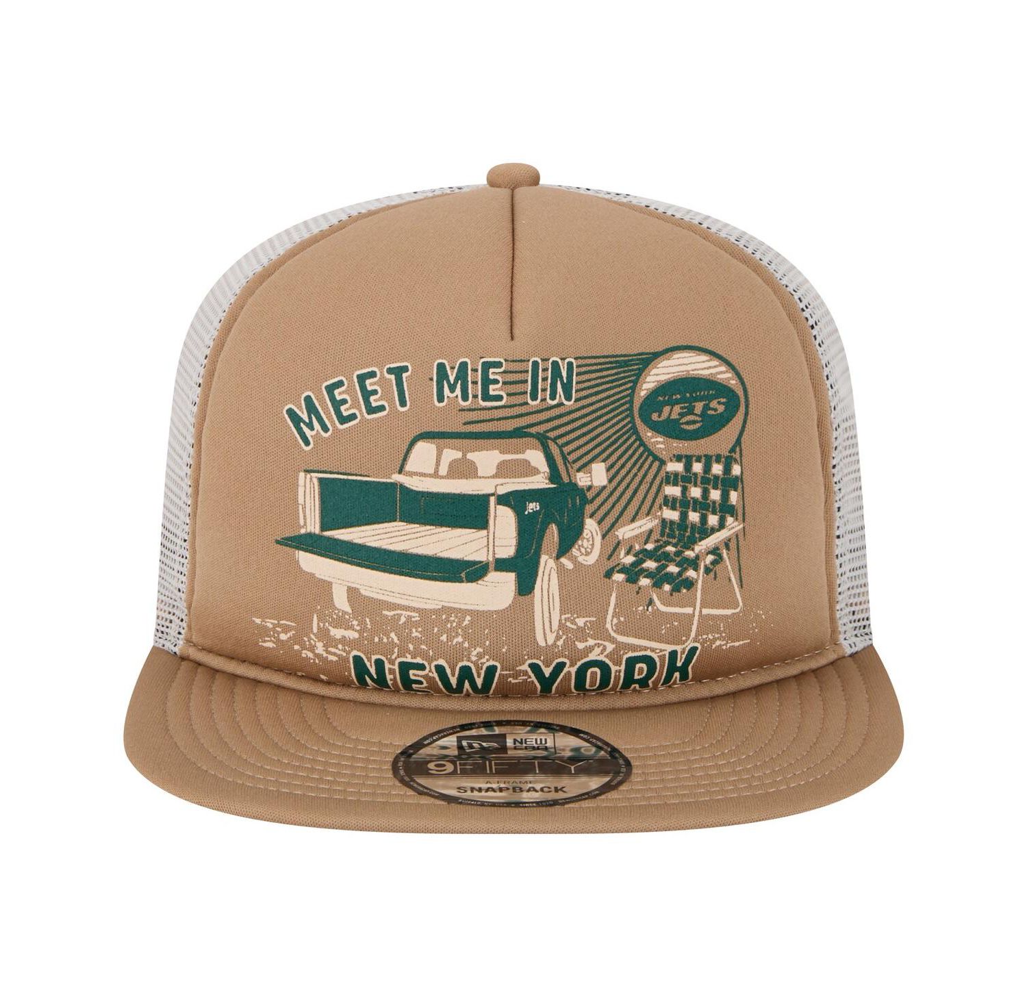 Men's Tan New York Jets Meet Me 9FIFTY Snapback Hat