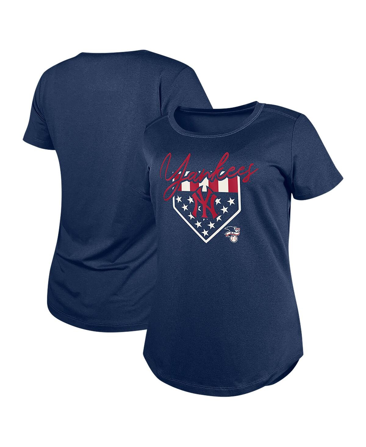 NEW ERA WOMEN'S NAVY NEW YORK YANKEES AMERICANA T-SHIRT 